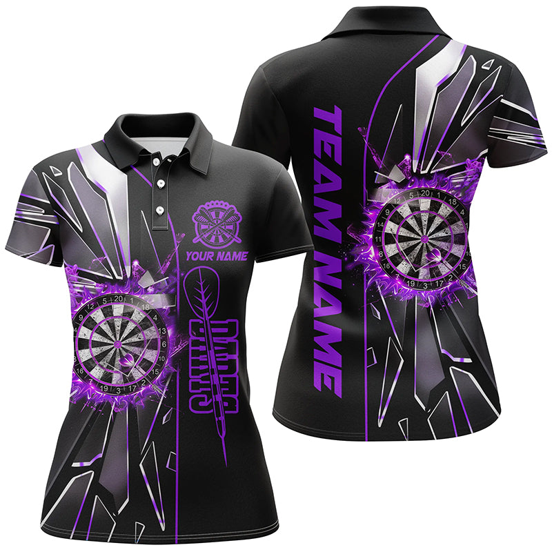 Custom Darts Team Jersey, Break Glass Darts Polo Quarter-Zip Shirts, Customized Name Team Name Darts Team Jerseys Uniform