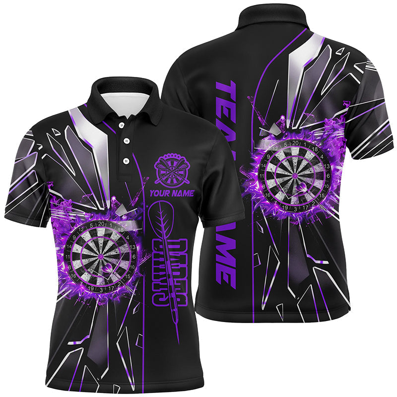 Custom Darts Team Jersey, Break Glass Darts Polo Quarter-Zip Shirts, Customized Name Team Name Darts Team Jerseys Uniform