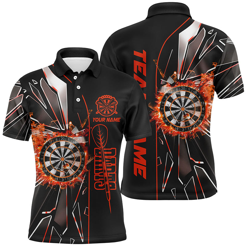 Custom Darts Team Jersey, Break Glass Darts Polo Quarter-Zip Shirts, Customized Name Team Name Darts Team Jerseys Uniform