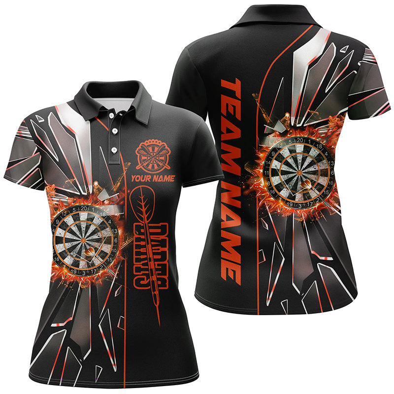 Custom Darts Team Jersey, Break Glass Darts Polo Quarter-Zip Shirts, Customized Name Team Name Darts Team Jerseys Uniform