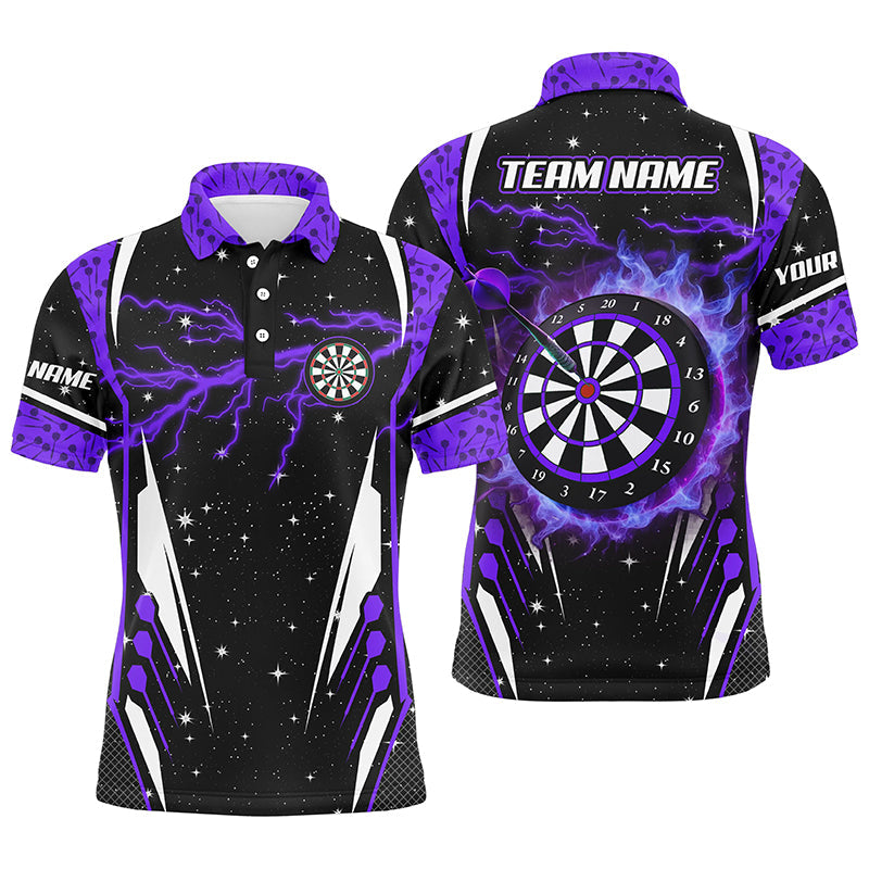 Custom Lightning Glitter Darts Team Jersey Polo Quarter-Zip Shirts, Customized Name Team Name Darts Team Jerseys Uniform