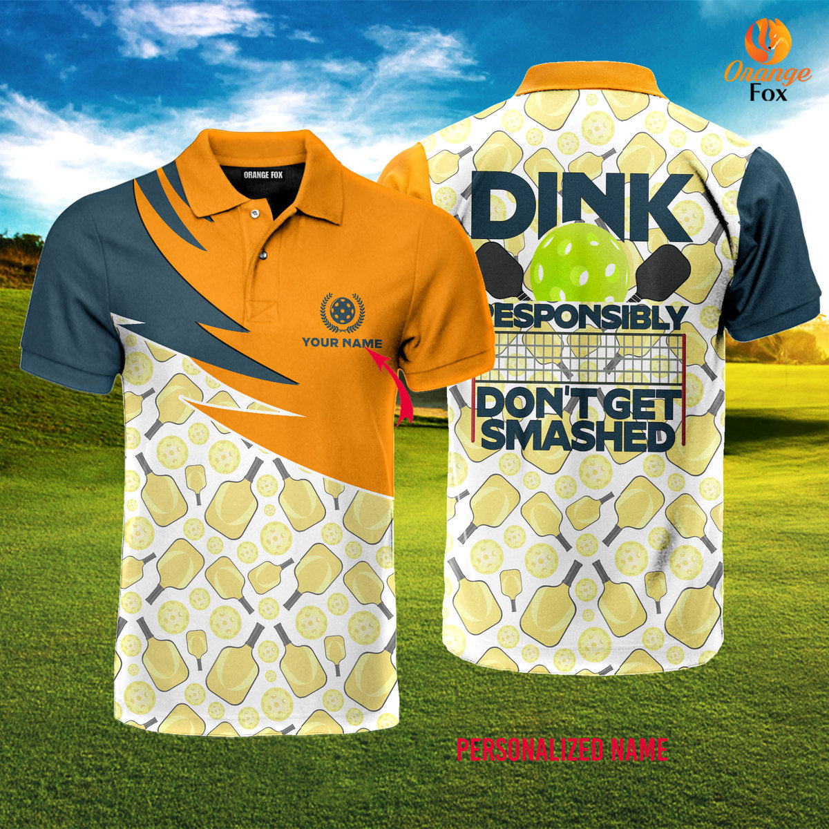 Dink Responsibly Don't Get Smashed Pickleball Custom Name Polo Shirt For Men & Women