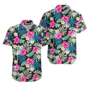 Disc Golf Hibiscus Tropical Floral Hawaiian Shirt For Men & Women