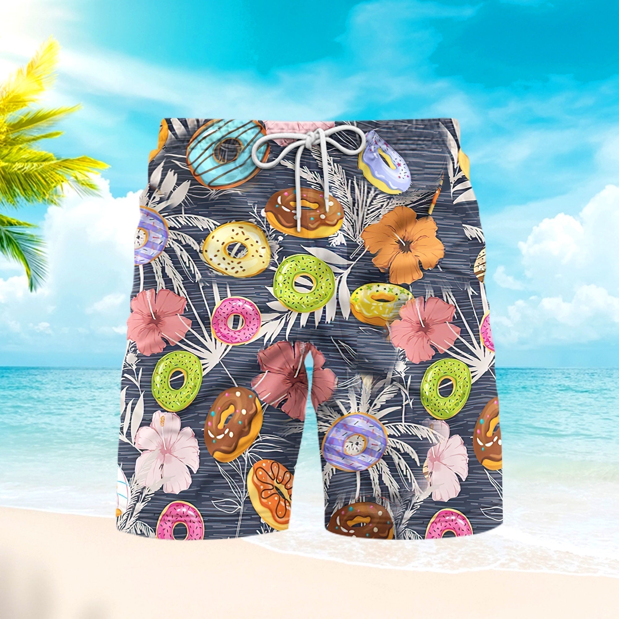 Donuts Tropical Beach Shorts For Men