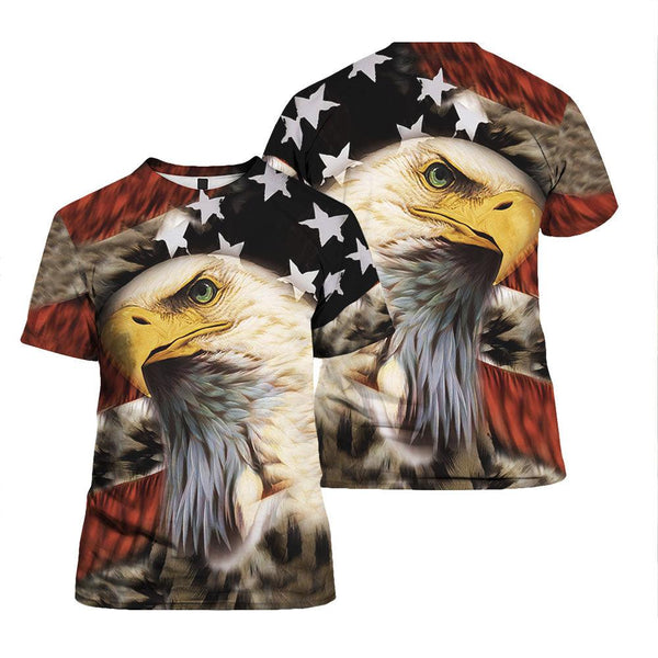 Eagle Patriot American Flag T Shirt For Men & Women