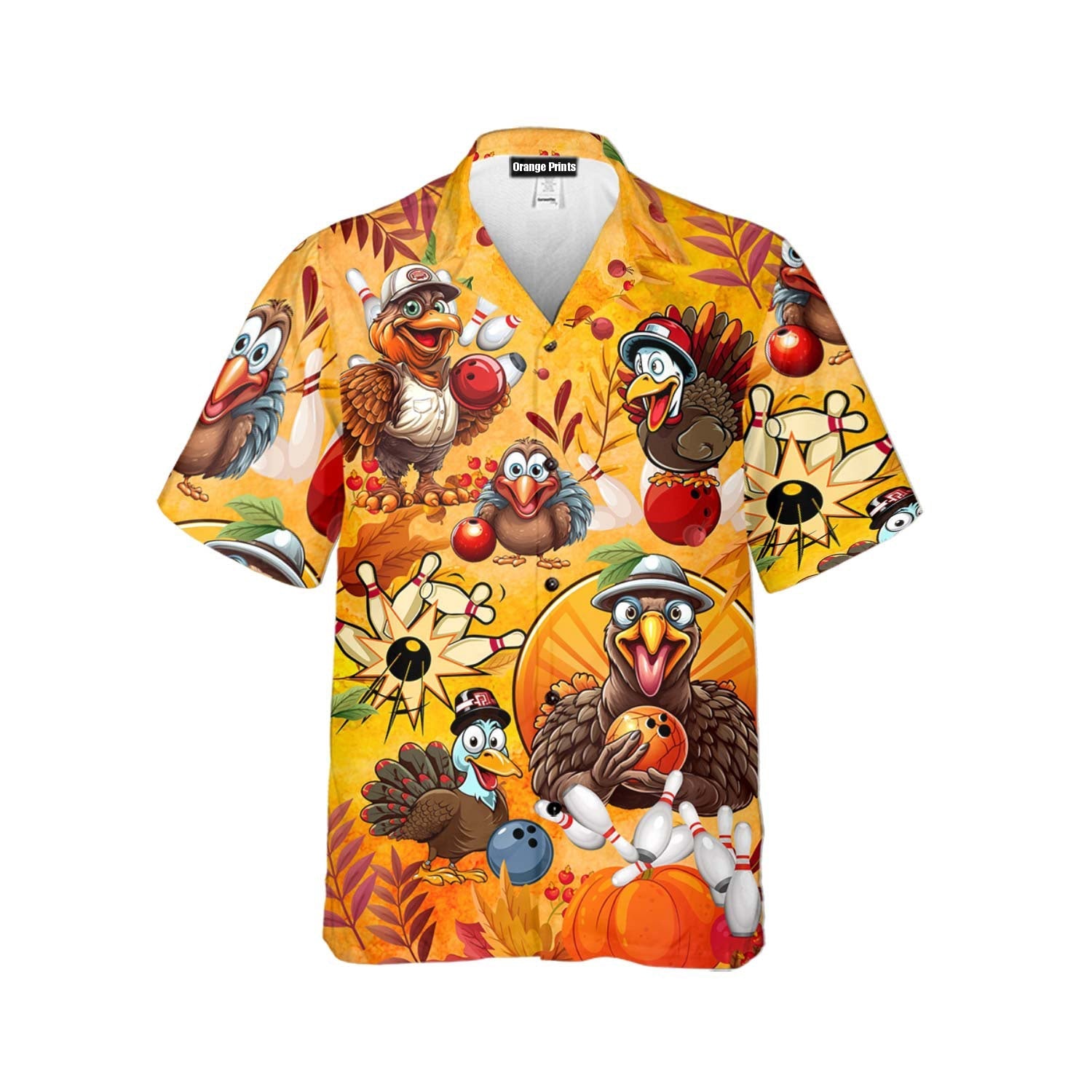 Thanksgiving Turkey Playing Bowling Hawaiian Shirt For Men &amp; Women FHW1145