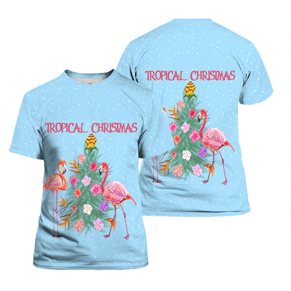 Fa La La Flamingo Merry Christmas T Shirt For Men & Women