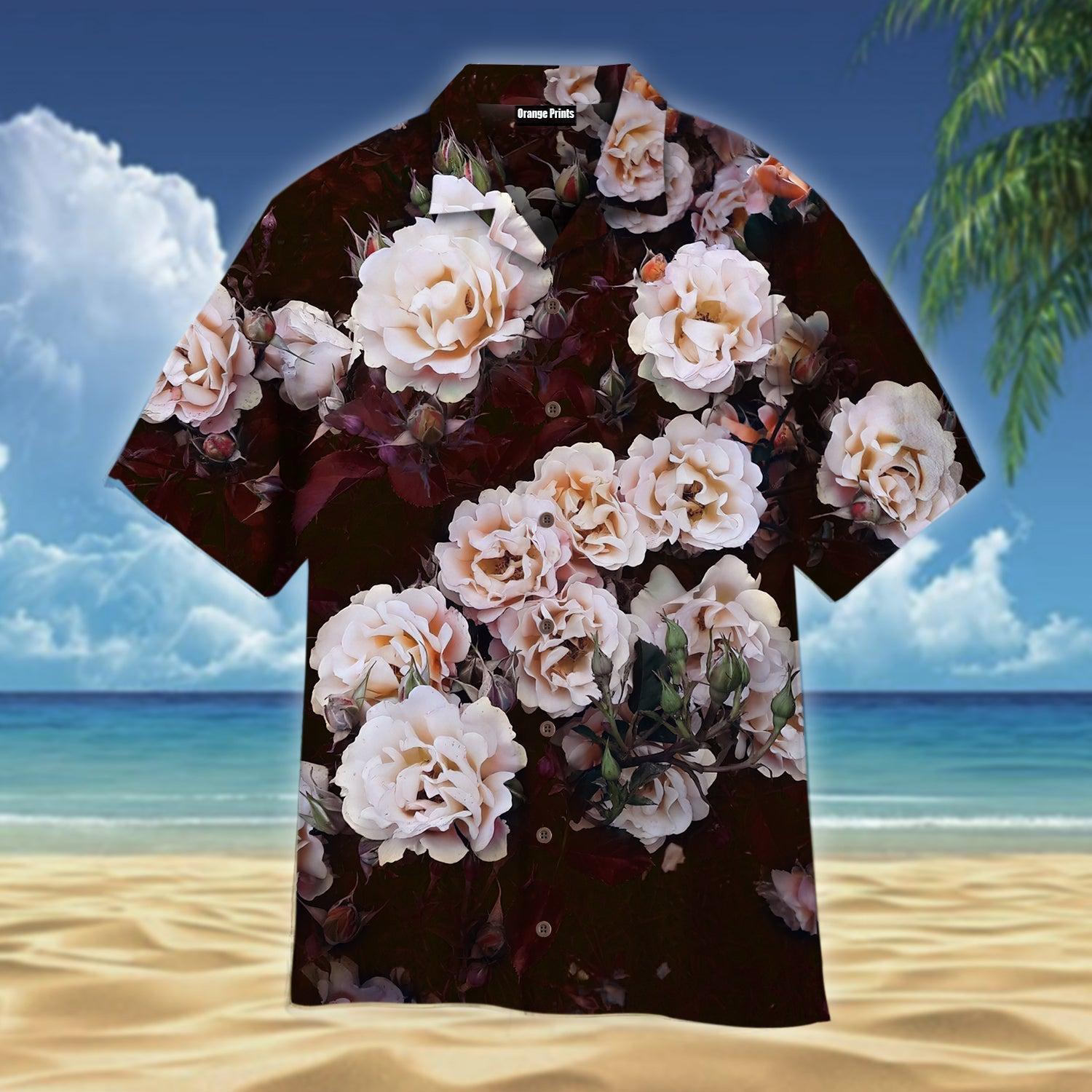 Flowers Black Hawaiian Shirt For Men & Women
