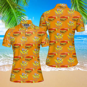 Food Is Good Mood Delicious Hamburger Polo Shirt For Women
