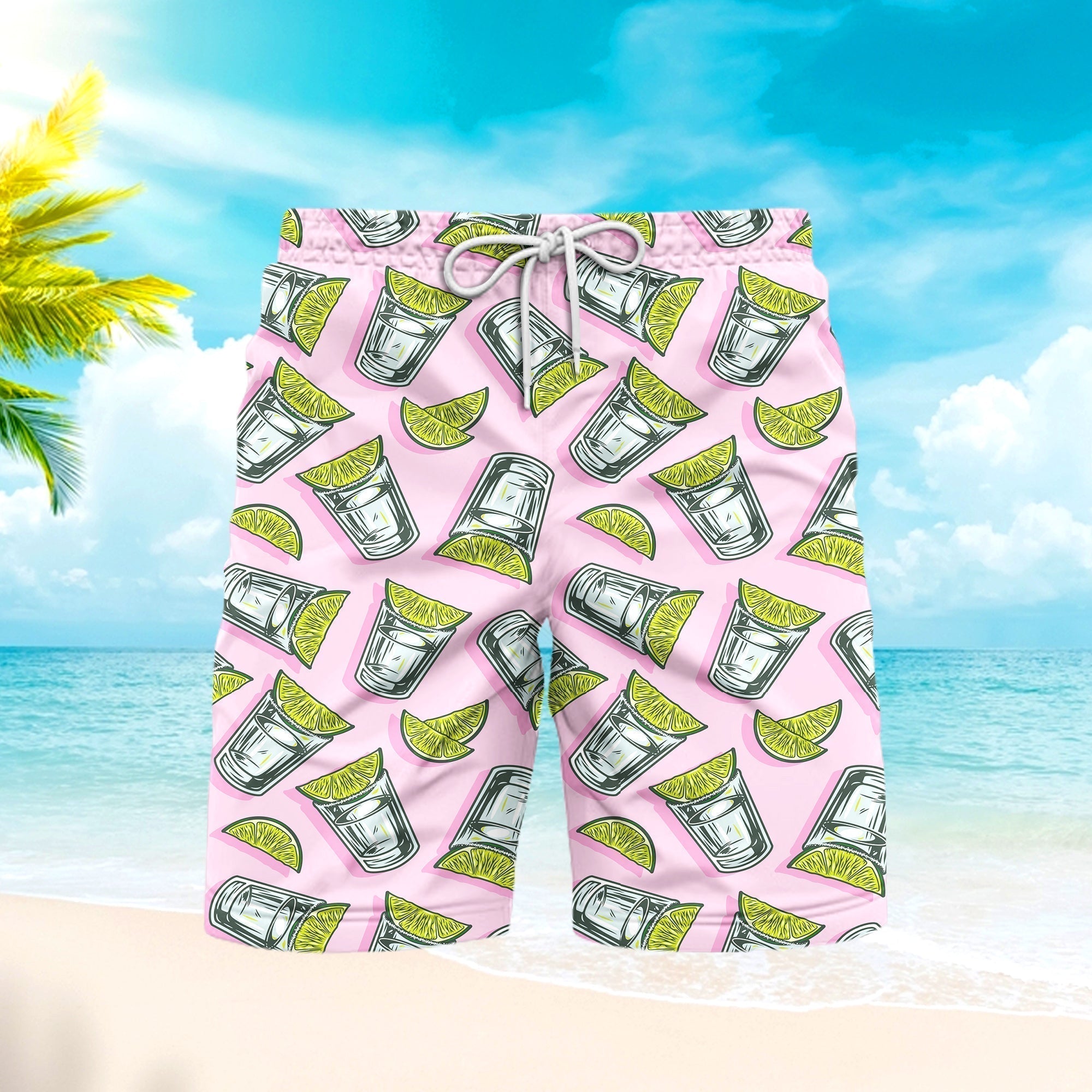 Fresh Cocktails Tropical Beach Shorts For Men