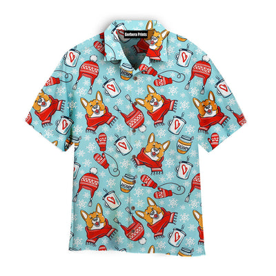 Funny Adorable Corgis Dog Merry Christmas Hawaiian Shirt For Men & Women