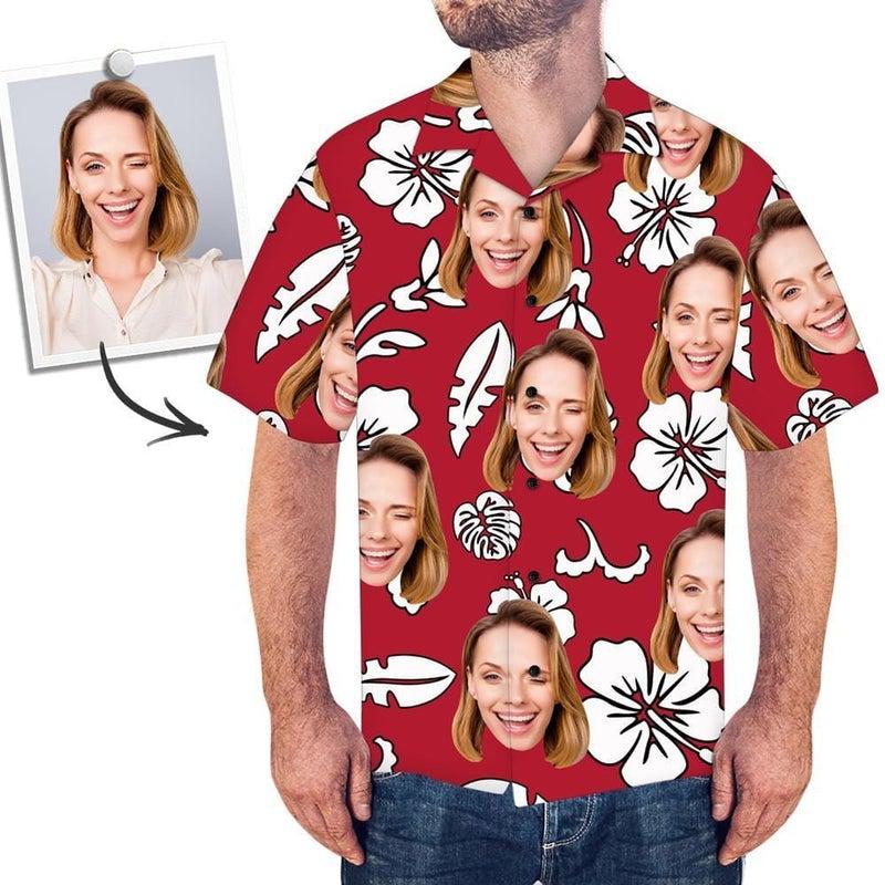 Funny Flowers & Leaves Pattern Custom Photo Hawaiian Shirt For Men & Women