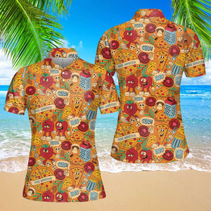 Funny Pizza Polo Shirt For Women