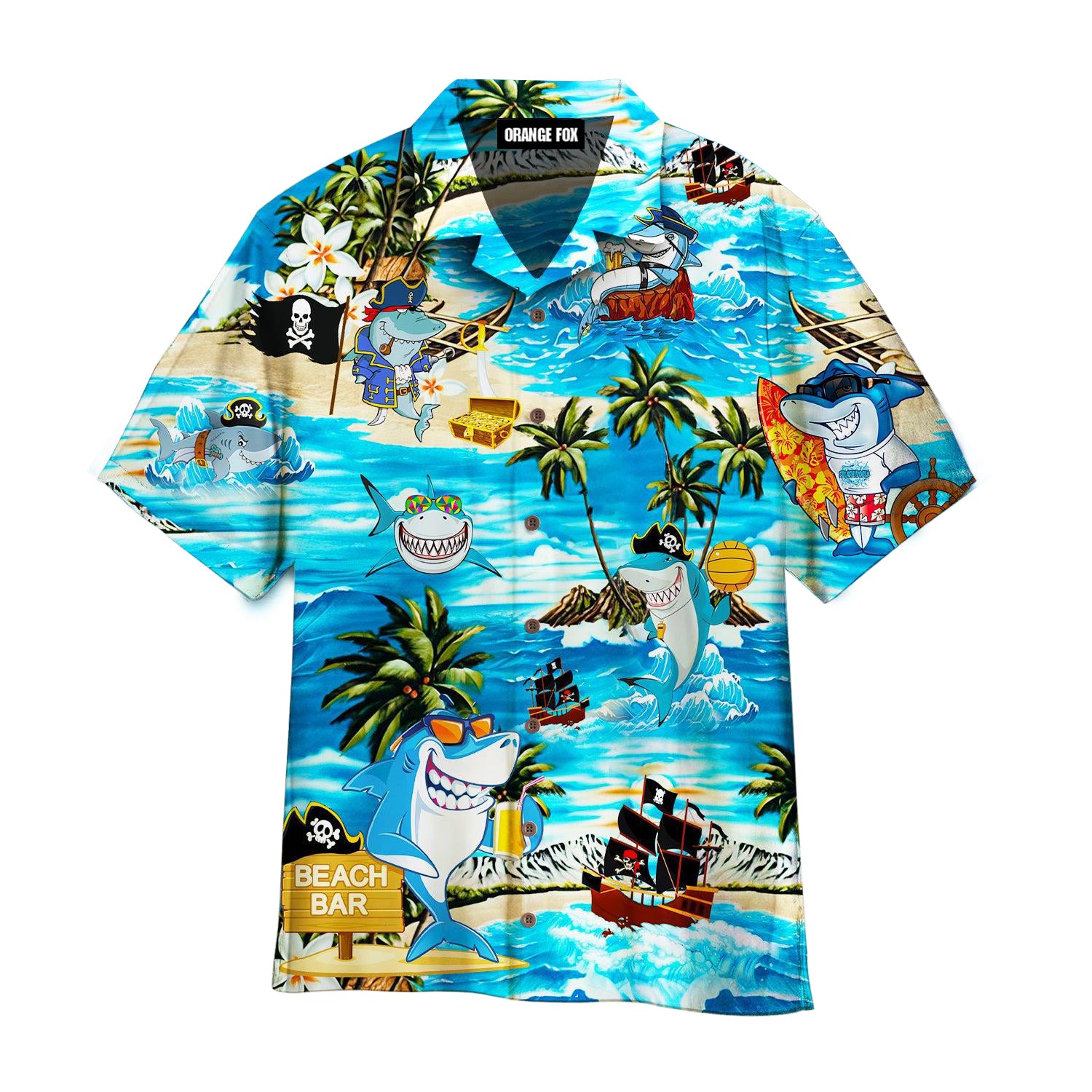 Funny Shark Summer Beach Hawaiian Shirt For Men & Women