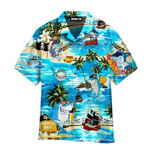 Funny Shark Summer Beach Hawaiian Shirt For Men & Women
