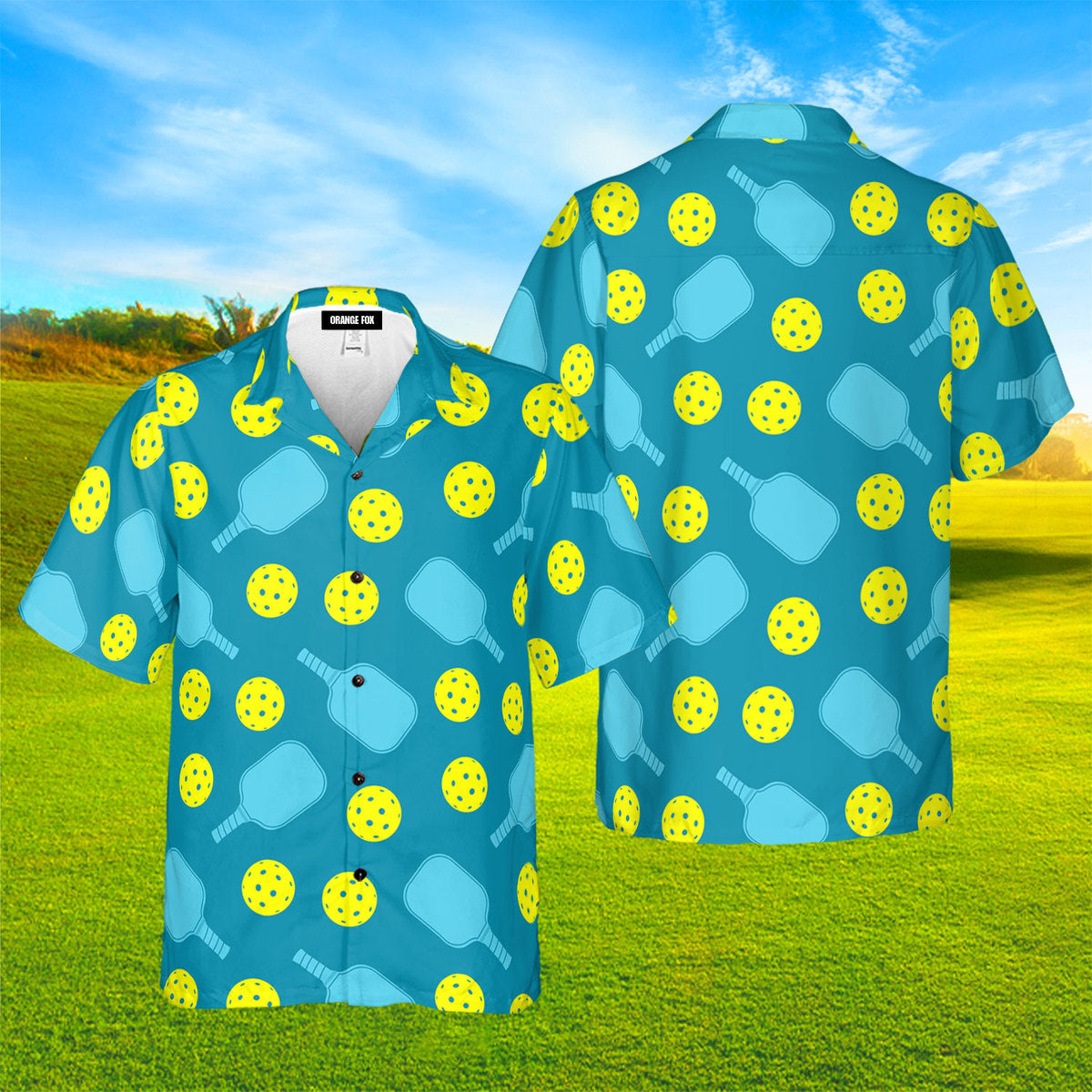 Green Pickleball Balls Paddles Hawaiian Shirt For Men & Women