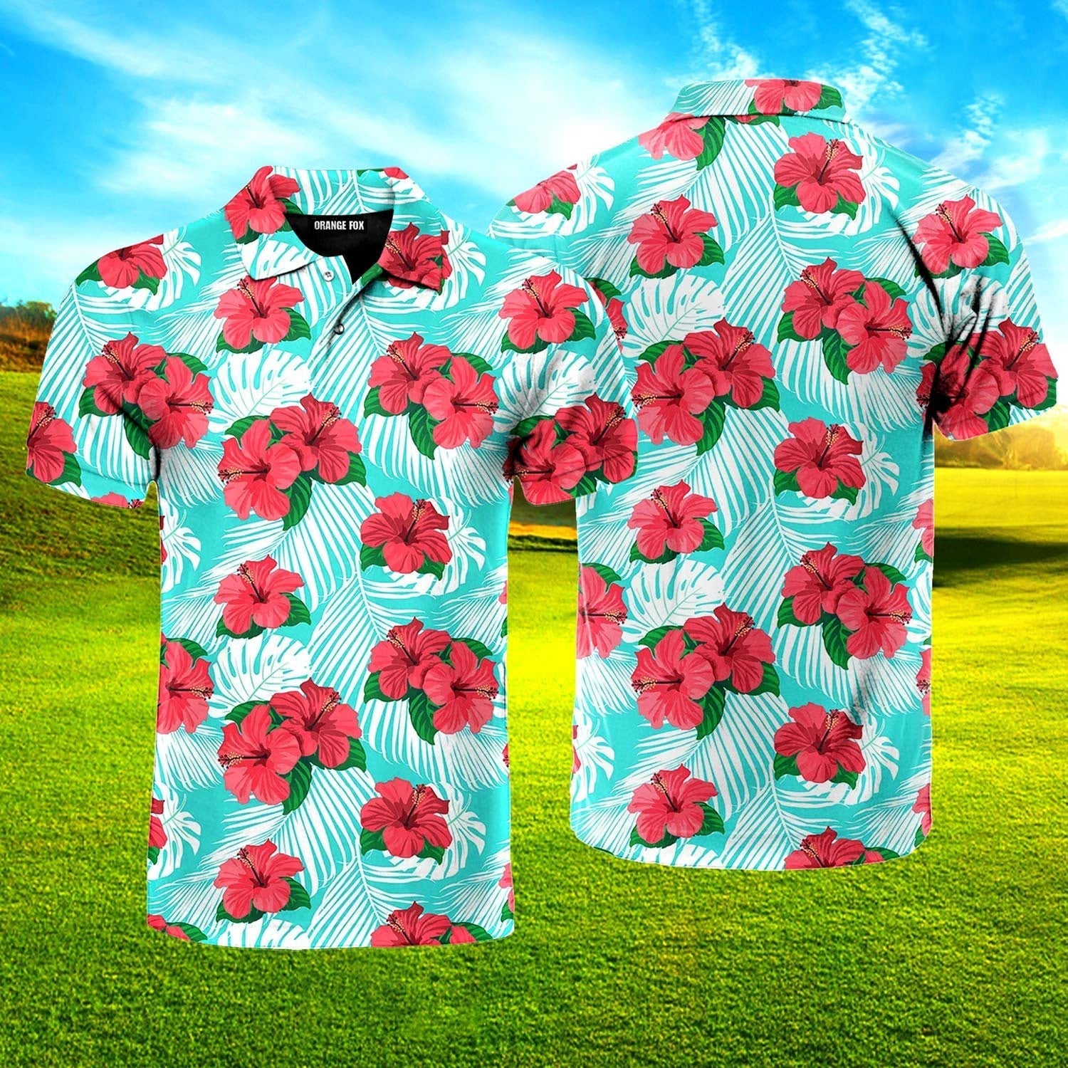 Hibicus Floral Polo Shirt For Men