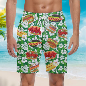 Hot Dog Tropical Beach Shorts For Men