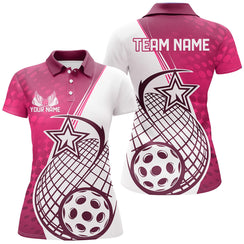 Custom Pink Pickleball Polo Shirts For Women, Pickleball Tournament Team Shirt IPHW8112