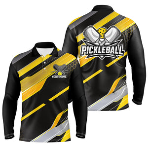 Custom Men'S Pickleball Polo Shirts For Men, Outdoor Pickleball Outfits For Players | Yellow IPHW6929