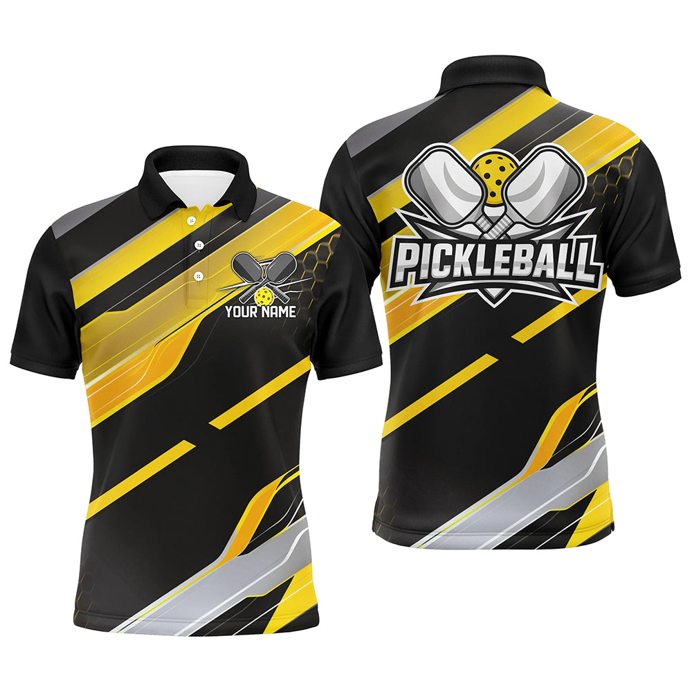 Custom Men'S Pickleball Polo Shirts For Men, Outdoor Pickleball Outfits For Players | Yellow IPHW6929