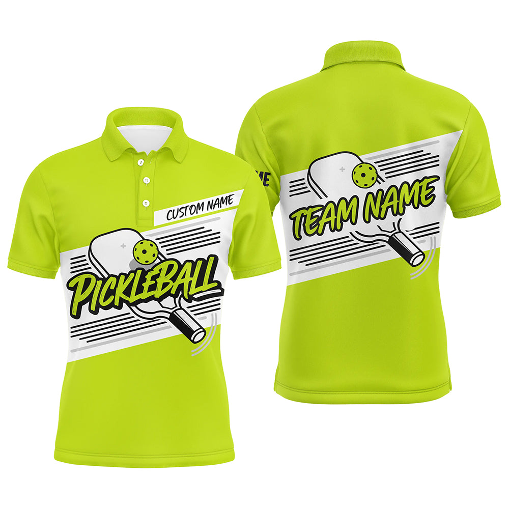 Personalized Men'S Pickleball Polo Shirts, Pickleball Tournament Shirts For Team | Green IPHW6705
