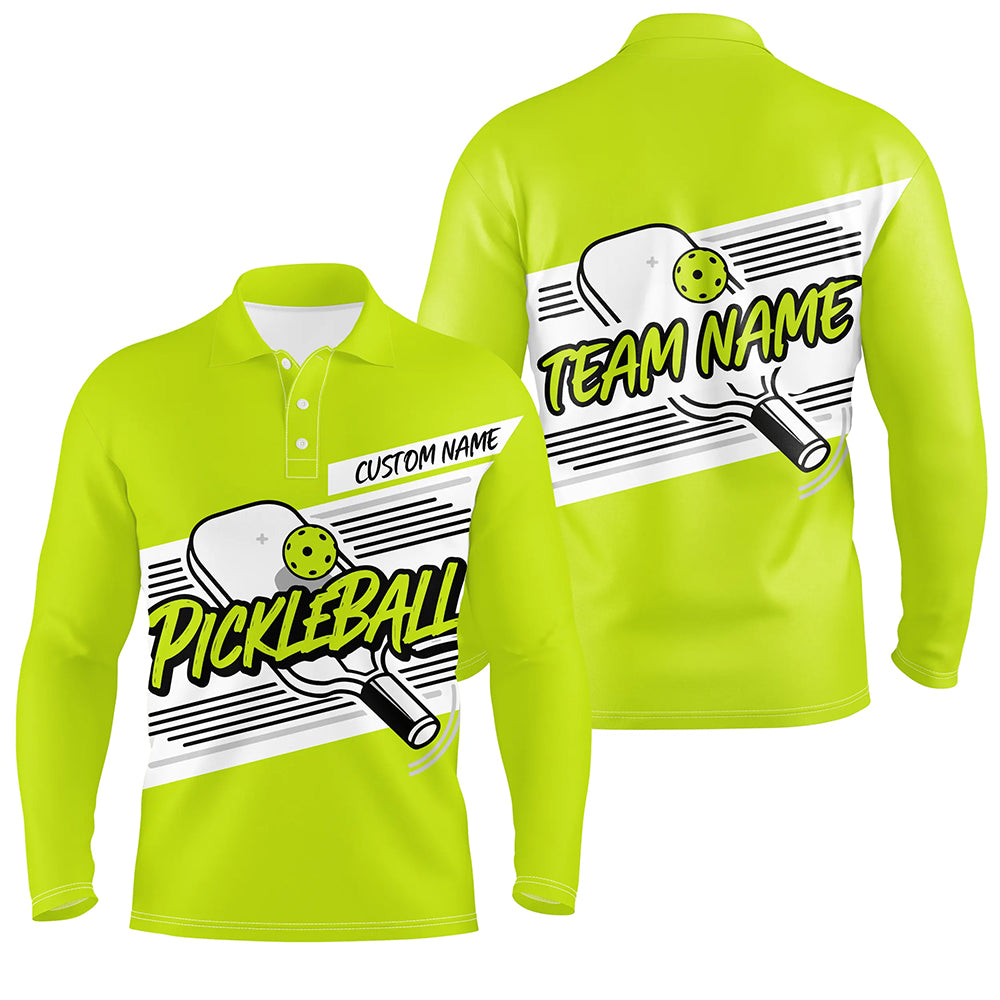 Personalized Men'S Pickleball Polo Shirts, Pickleball Tournament Shirts For Team | Green IPHW6705
