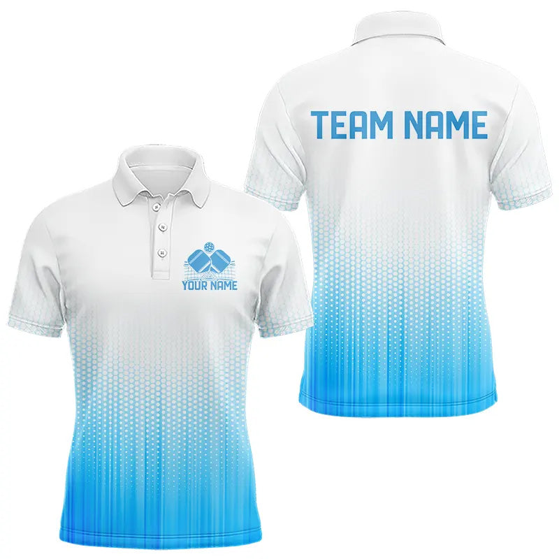 Custom Blue Pickleball Team Polo Shirts For Men, Pickleball League Shirt IPHW8114