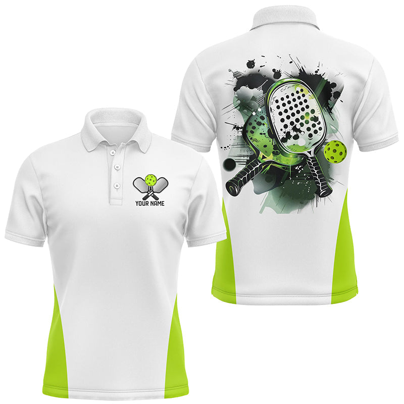Custom Watercolor Pickleball Polo Shirts, Men'S Pickleball Outfits Pickleball Gifts | Green IPHW6932