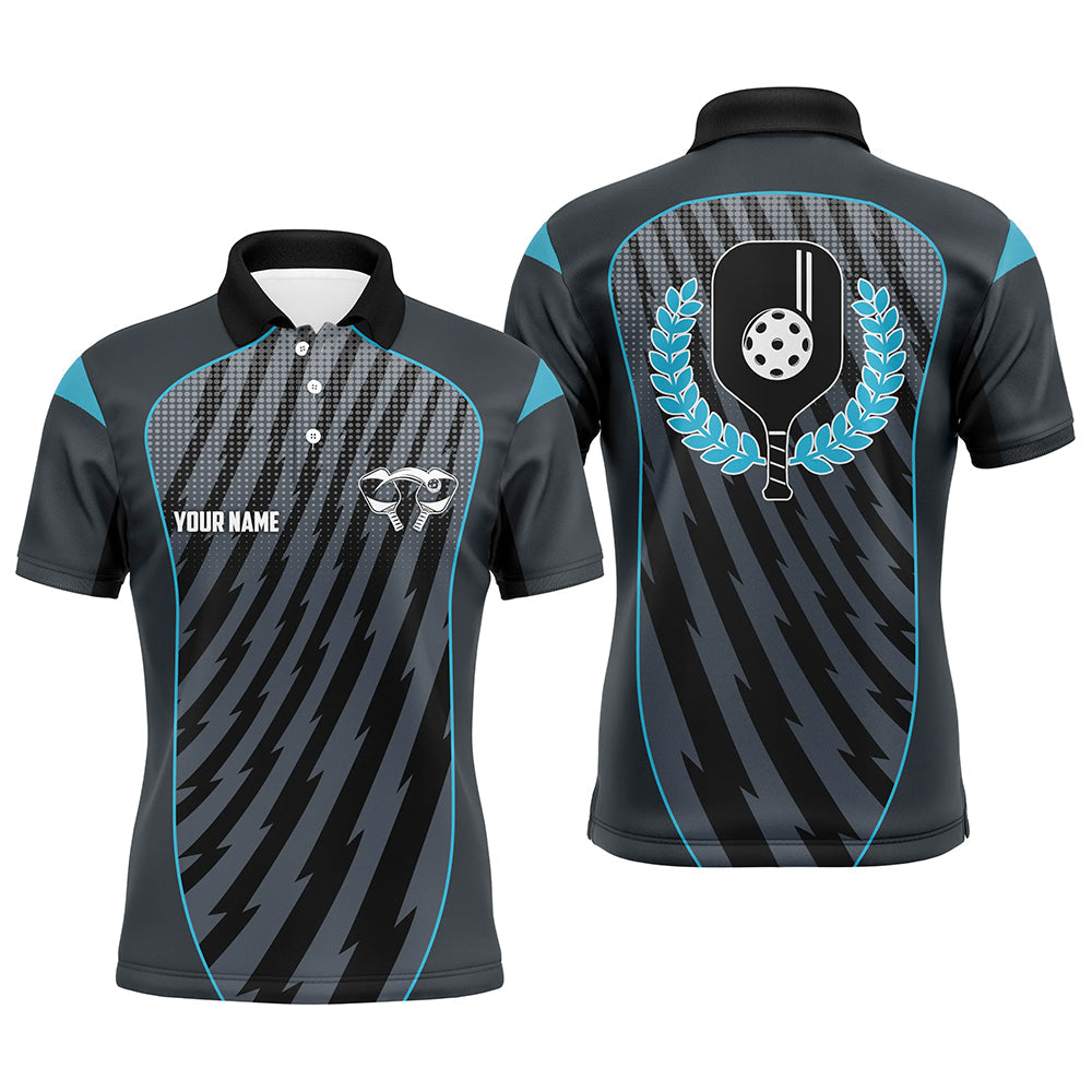 Custom Blue Pickleball Polo Shirts For Men, Outdoor Pickleball Jerseys IPHW8199