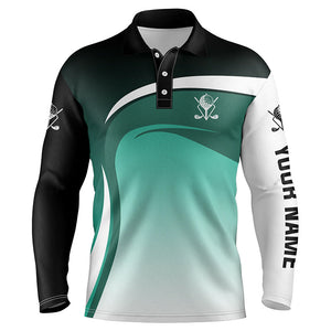 Men's Customizable Golf Polo Shirts in Black, White, and Green - Perfect for Golf Tournaments and Events N5049