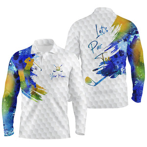 Colorful Watercolor Men's Golf Polo L0135