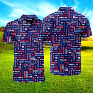 Independence Day 4th Of July America Star Polo Shirt For Men