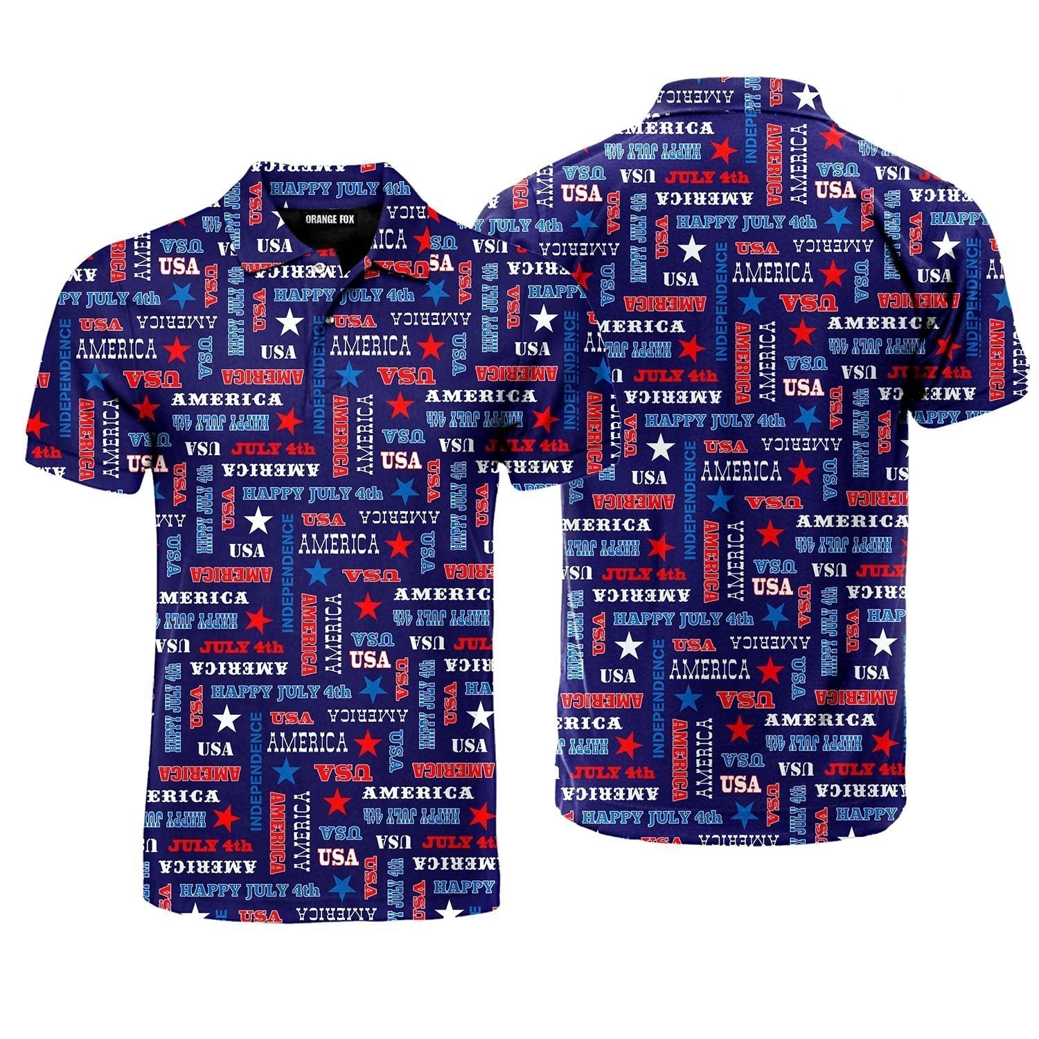 Independence Day 4th Of July America Star Polo Shirt For Men
