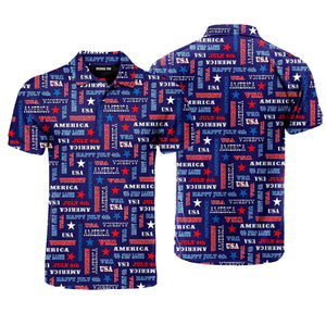 Independence Day 4th Of July America Star Polo Shirt For Men