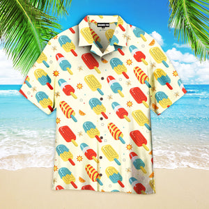 Independence Day 4th Of July Ice Cream Summer Time Pattern Aloha Hawaiian Shirts For Men & Women