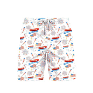 Independence Day 4th Of July US Pattern Patriotic Beach Shorts For Men