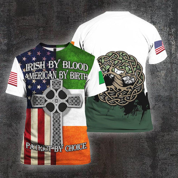 Irish American By Birth Patriot By Choice T Shirt For Men & Women
