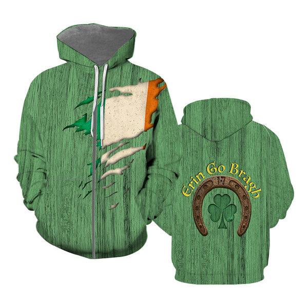 Irish St Patrick's Day Hoodie Zip Up Hoodie For Men & Women