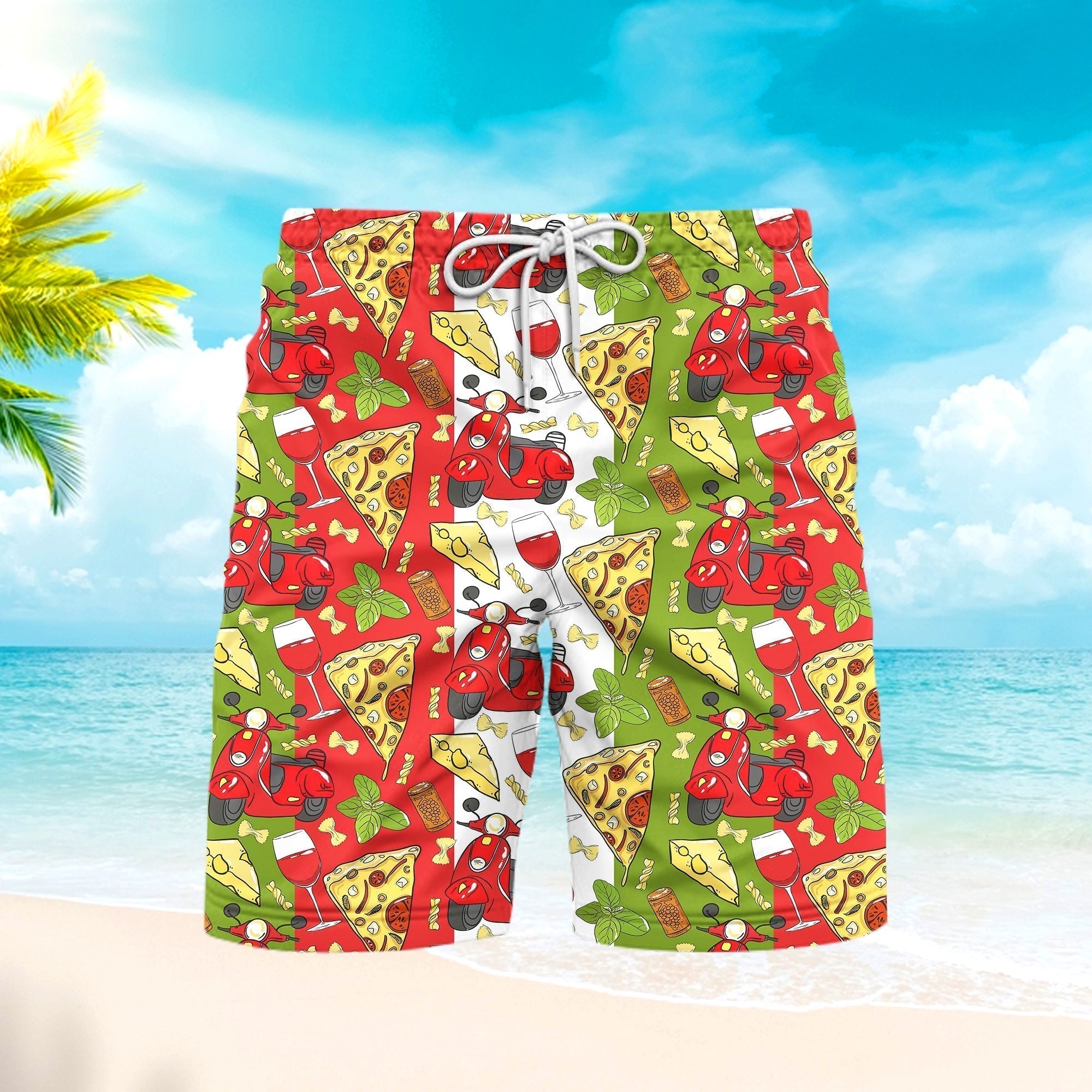 Italy Flag Beach Shorts For Men