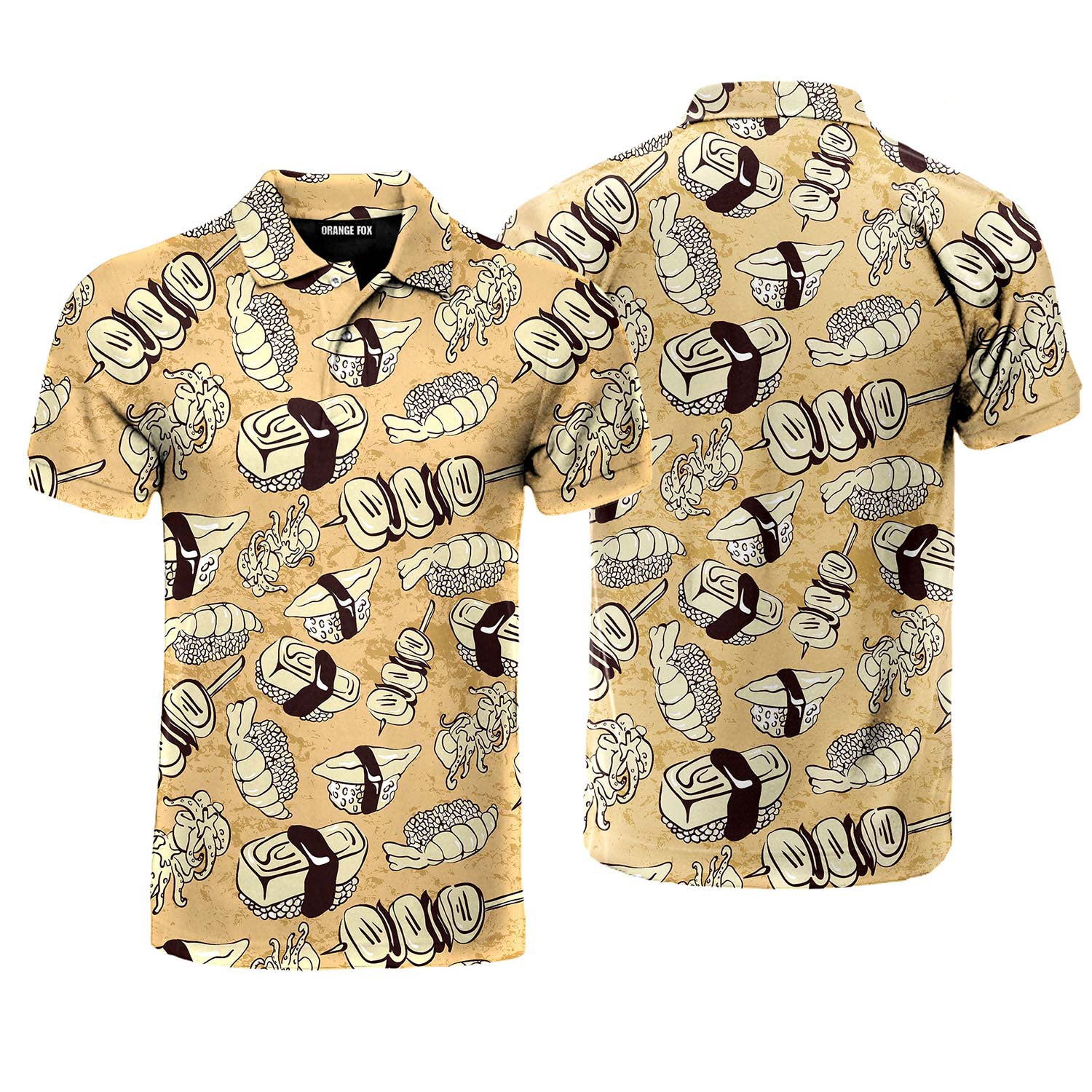 Japanese Food Pattern Polo Shirt For Men