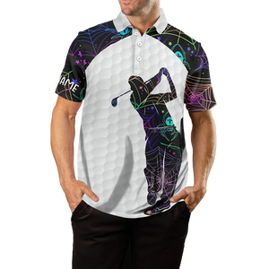 Men's Multicolor Spider Web Golf Polo L0110