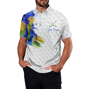 Colorful Watercolor Men's Golf Polo L0135