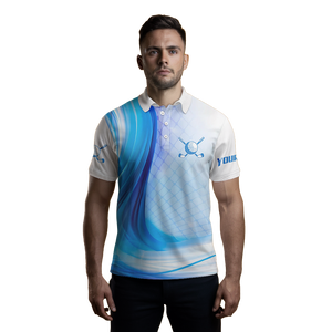Navy Blue Sparkling Men's Golf Polo Shirt Personalized Golf Shirt For Him Golf Enthusiast Gift L1324