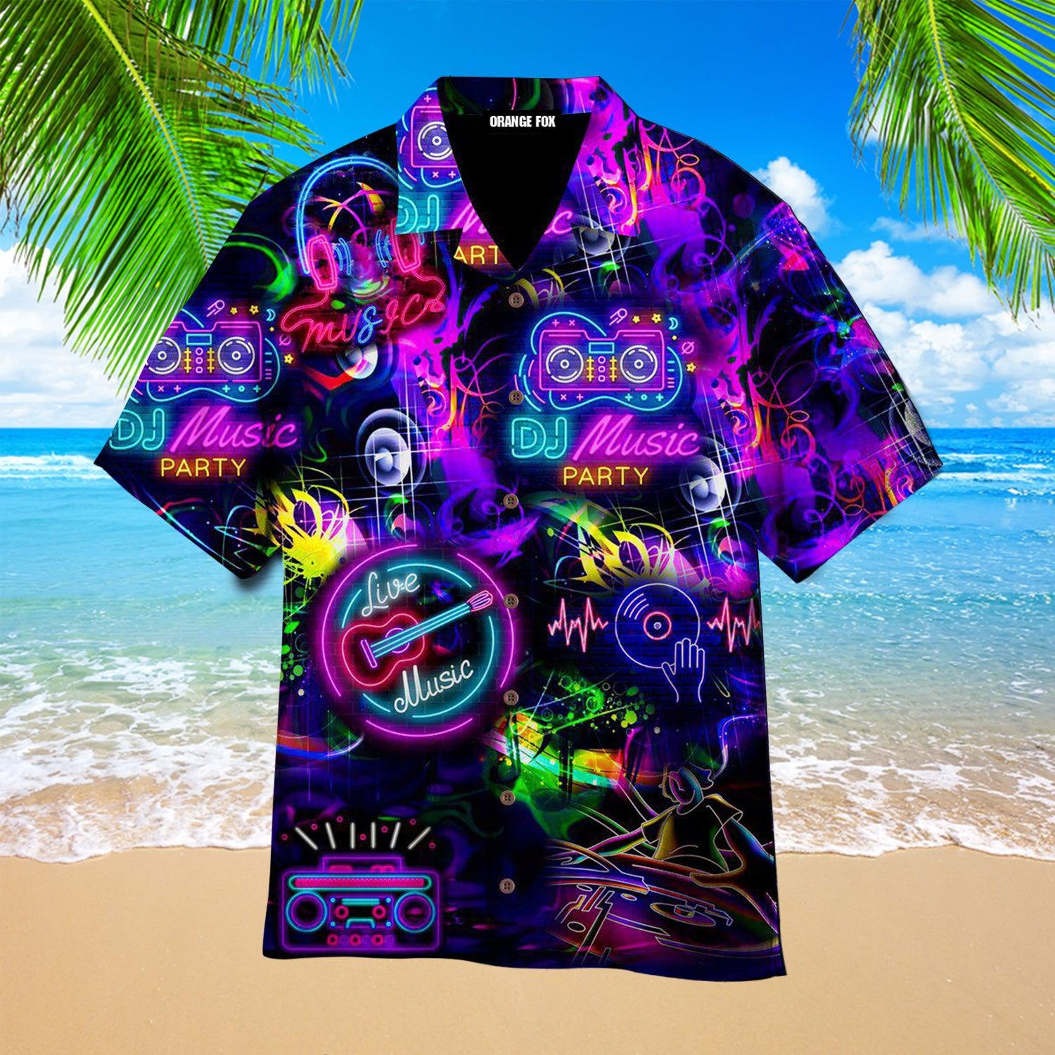 Life Is Better With DJ Neon Music Party Aloha Hawaiian Shirt For Men & Women