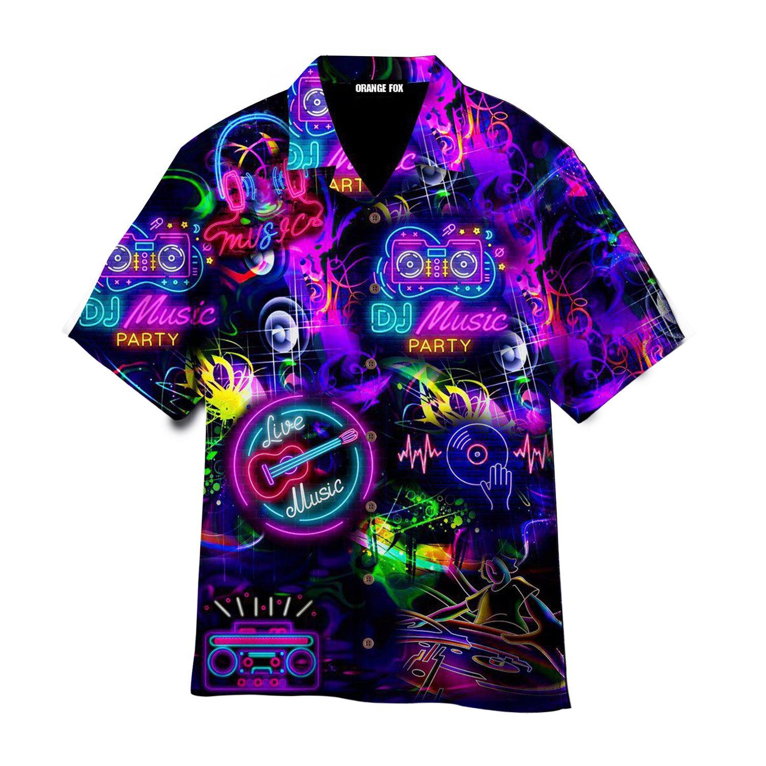 Life Is Better With DJ Neon Music Party Aloha Hawaiian Shirt For Men & Women