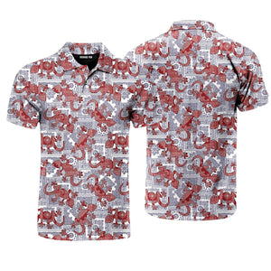 Lizard Silhouette Polo Shirt For Men