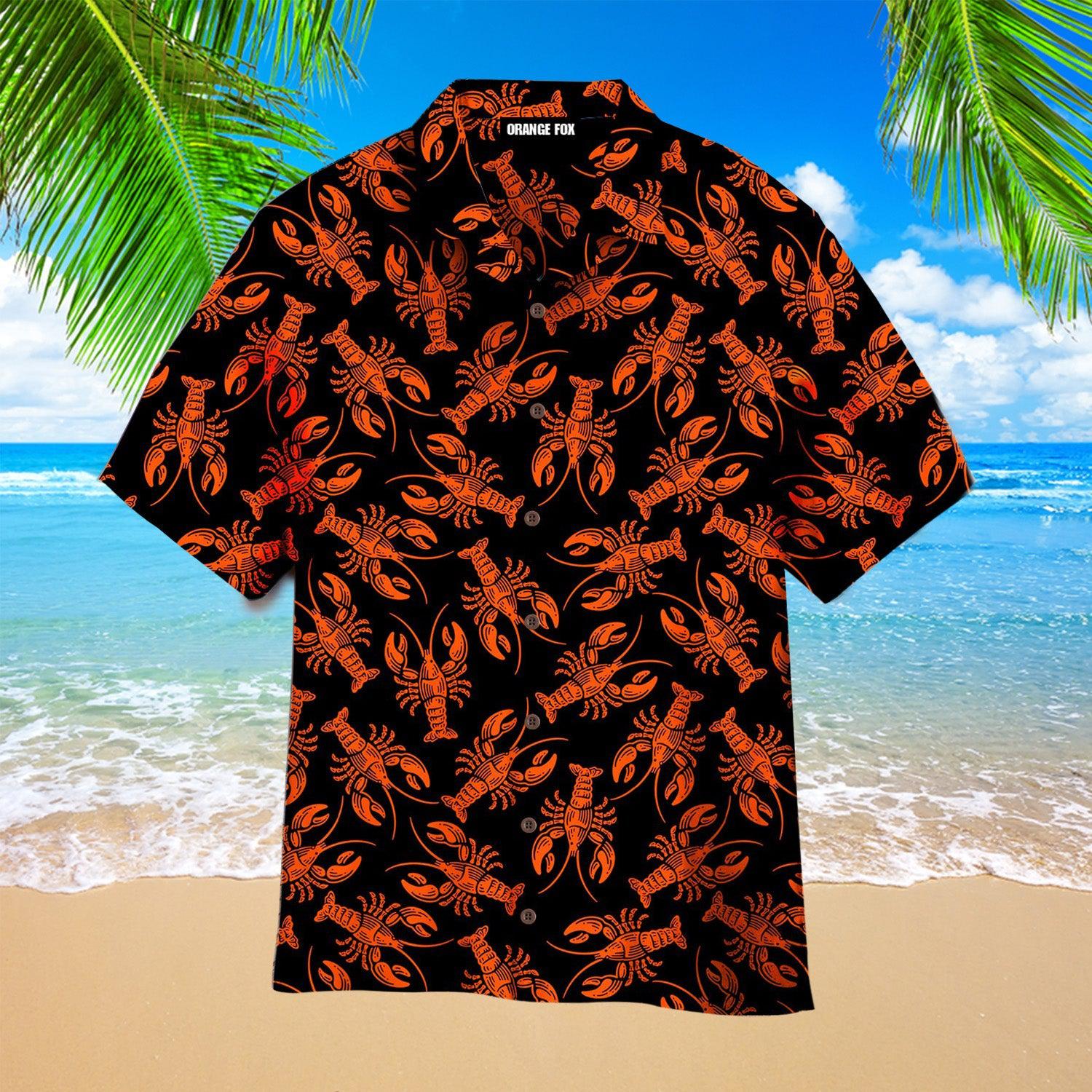 Lobster - Gift For Animal Lovers - Black Hawaiian Shirt For Men & Women