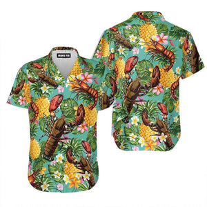 Lobster Tropical Pineaple Flowers Hawaiian Shirt For Men & Women