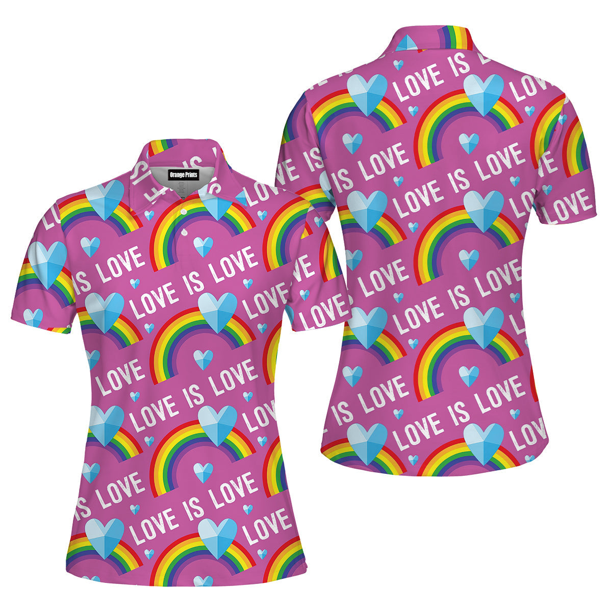 Love Is Love LGBT Rainbow Polo Shirt For Women